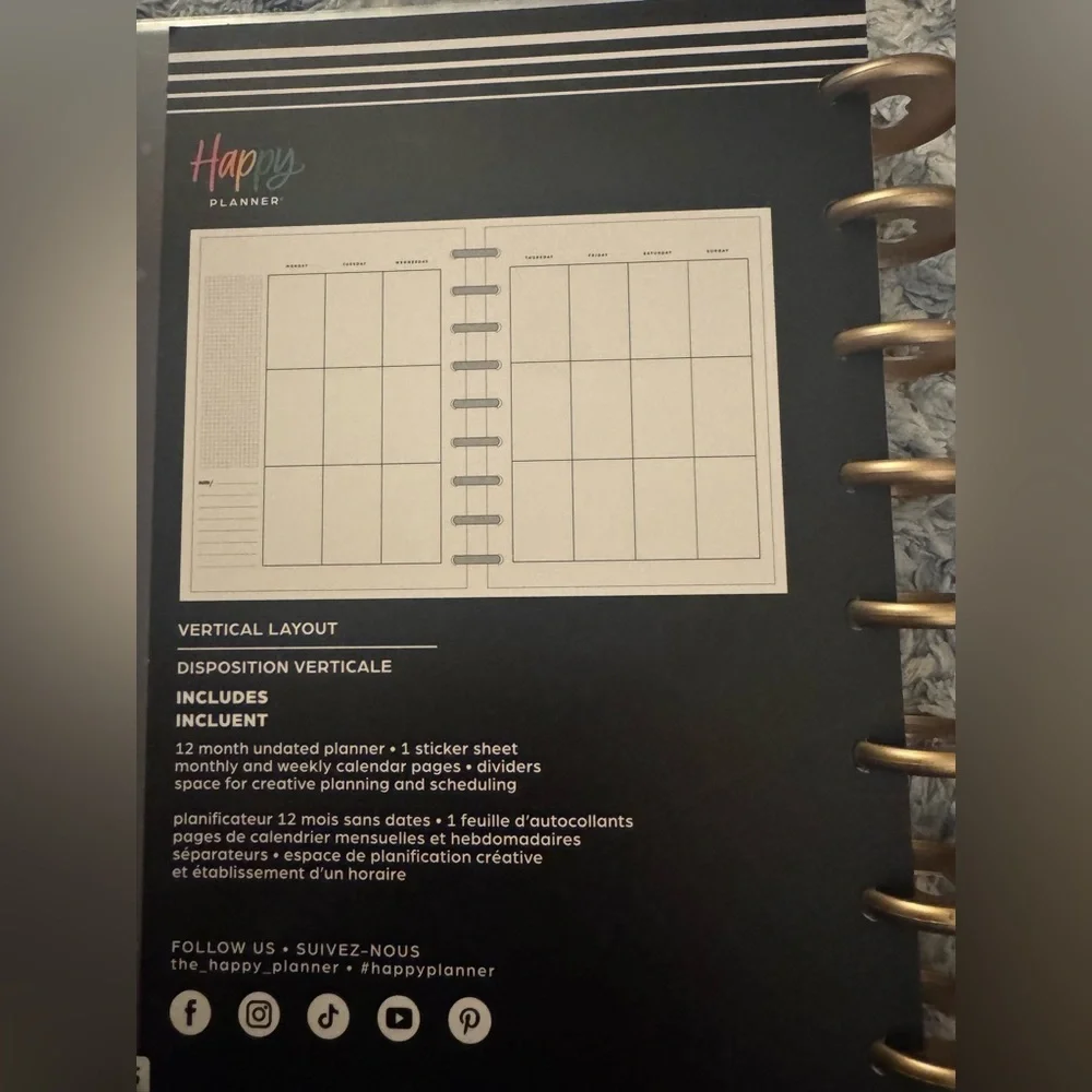 Happy Planner Gray Planner with Gold Dots